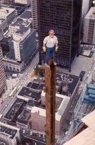 Ironworker during construction of the Columbia Tower, circa 1980s