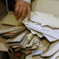 Judaica Research Centre chief Lara Lempertiene files through rediscovered Jewish documents